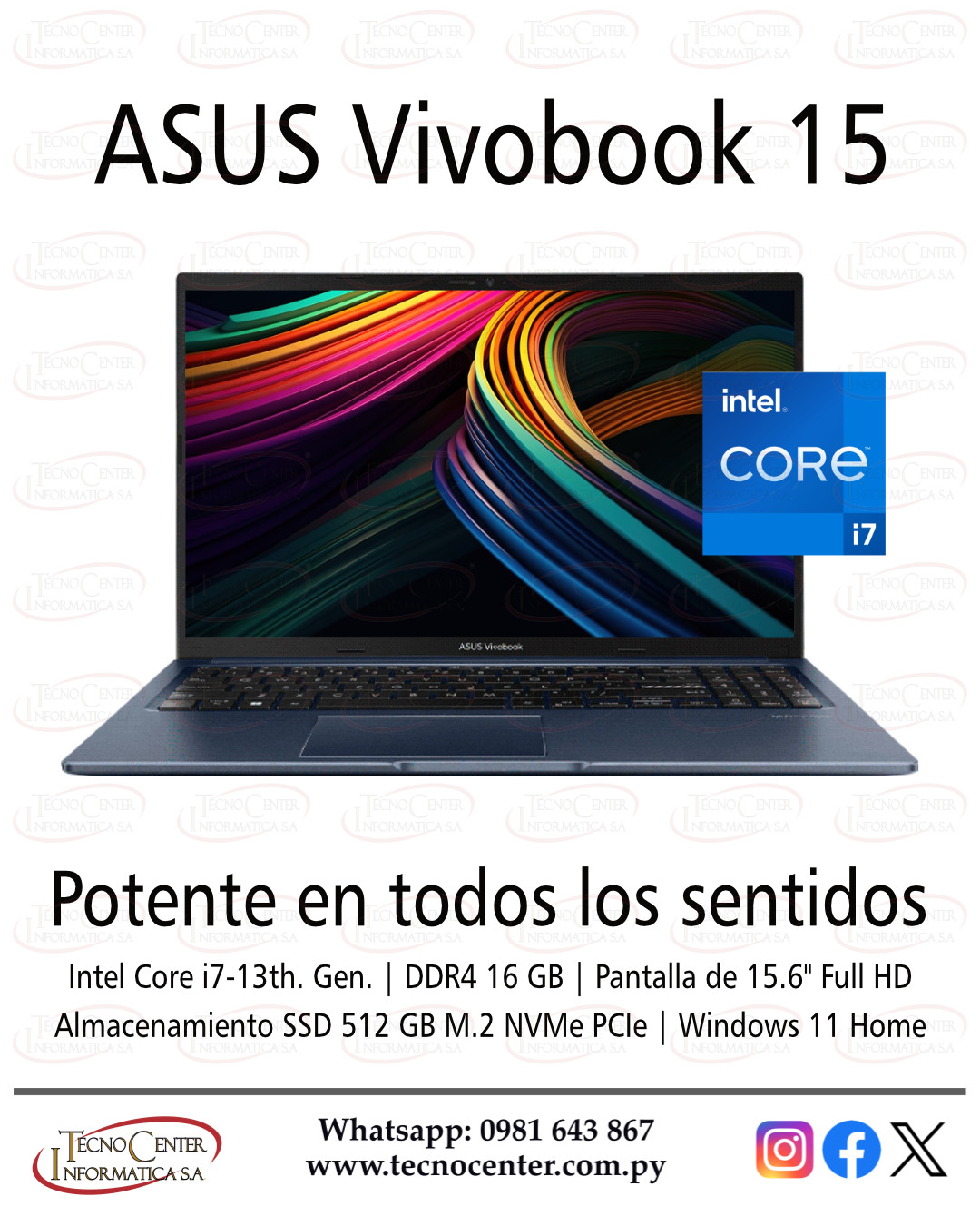 Notebook Asus Vivobook Intel Core i7 Notebook Asus Vivobook Intel Core i7